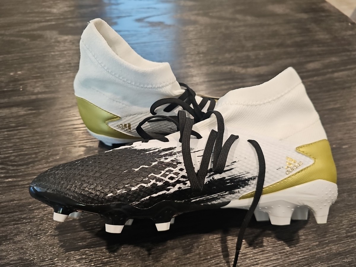 Mens Adidas Predator Mutator 20.3 FG 7.5 Cleats Black White Gold