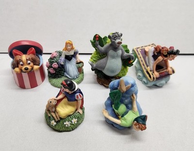 1998 Lenox Disney Magic Thimble Figurines Lot Of 6 Sleeping Beauty Aladdin Etc