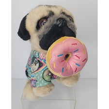 Gund Doug the Pug Plush Toy Tan Donut Shirt Doug Donut 6059396 Stuffed Dog Cute