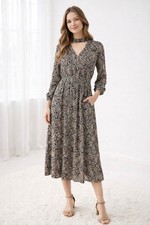$1350 ZIMMERMANN long sleeve v-neck ruched dress - black - size 1 / US 4