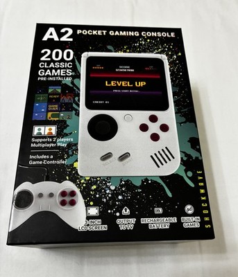 Shockwave A2 Pocket Gaming Console 200 Games, Rechargeable, TV