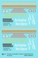 K4 HO Scale Decals Burlington CB&Q EMD Or Baldwin Diesel Switcher