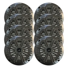 Kicker 6.5" 195 Watt Marine Audio Speakers Qty 8 w/Salt Water Charcoal Grilles