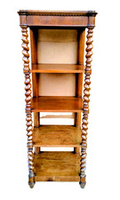 ANTICA ETAGERE LEGNO NOCE EPOCA 1800 LIBRERIA CONSOLLE MOBILE SCAFFALE 5 RIPIANI
