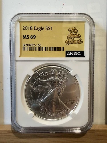 2018 American Silver Eagle NGC MS69 Coin Shack Label .999 Silver $1