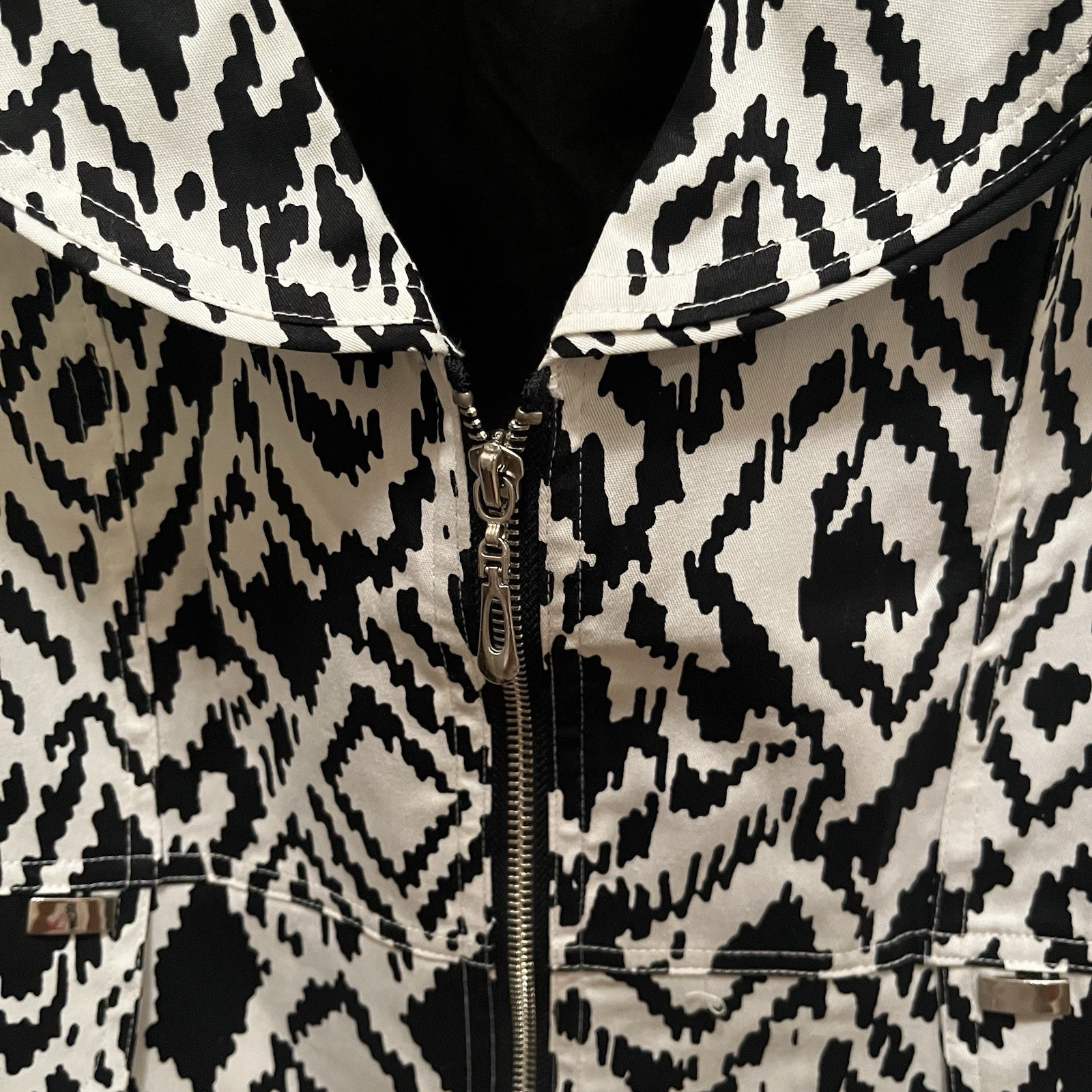 Robert Kitchen Black White Zip Jacket - image 2