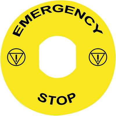 ZBY8330 Harmony XB4 Emergency Stop Label for Push Buttons in Industrial Machiner
