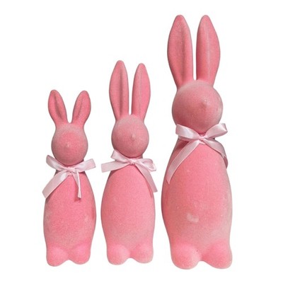 Easter Rabbit Decoration with Bowtie for Tabletop Window Display Party Accent