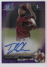 2017 Bowman Chrome Prospect Purple Refractor /250 Taylor Clarke Auto 0p16