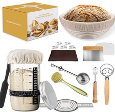 Lubsmuns Sourdough Starter Kit, Sourdough Kit Include Banneton Proofing Basket