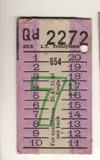 Bus / Tram ticket LT Trolleybuses 7d Route 654, code 25E