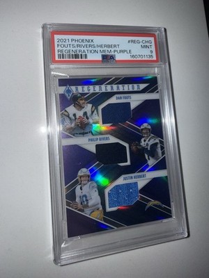2021 PHOENIX REGENERATION Justin Herbert, Philip Rivers, Dan Fouts /49 PSA 9