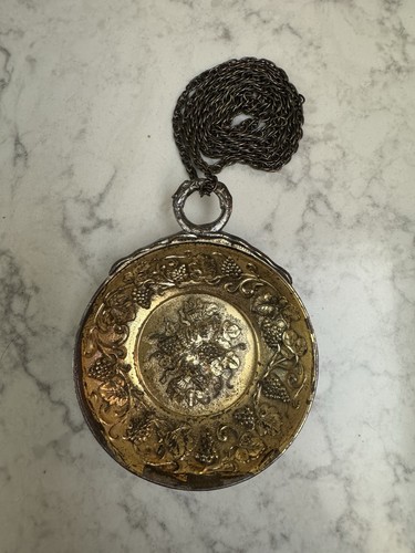 Vintage Wine Tasting Cup Pendant With Chain. A Probetasse For A Sommelier. 3.5” - Picture 1 of 5