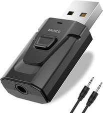 Bluetooth Car Aux Adapter, Wireless 5.0 Stereo Music Receiver Noise Cancellin...