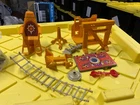 Lot of Vintage MOTU He-Man Castle Grayskull Accessories- Throne, Ladder, Rack ec