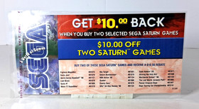 Sega Promotional Get $10 Back Two Saturn Games Mail-In Insert