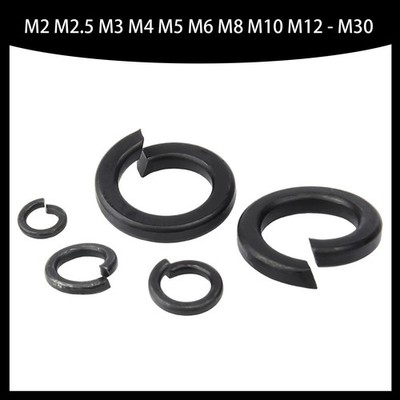 Schwarz M2 M2.5 M3 M4 M5 M6 M8 M10 M12 - M30 Federringe Federscheiben Din 127