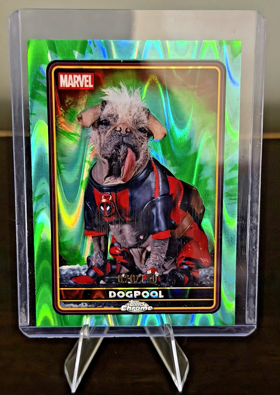 2025 Topps Marvel Deadpool Chrome #020/150 Dogpool Green Lava /99 The True Chase