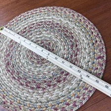 VTG Set Of 4 Primitive 15” Round BRAIDED JUTE CHAIR PAD Country Farmhouse Ranch