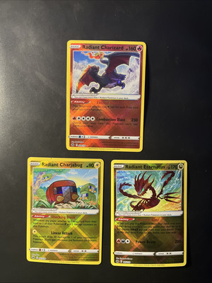 Radiant Rare Charizard 20/159 Eternatus 105/159 Charjabug 51/159 Crown Zenith NM