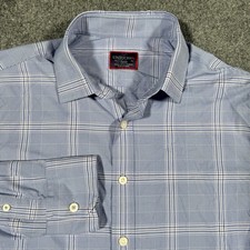 Untuckit Slim Fit Blue Plaid Stretch Shirt Men  s Small