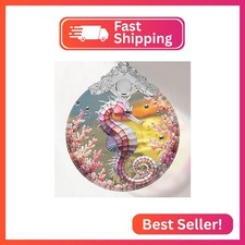Seahorse Stained Glass Ornament - Christmas Tree Decor