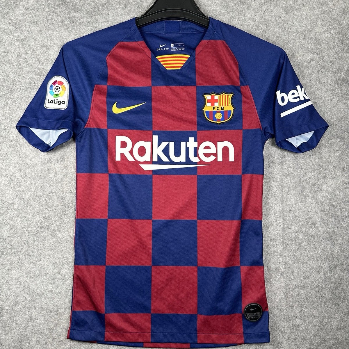 Nike FC Barcelona Home Jersey Mens XS 19/20 Checkered La Liga Kit