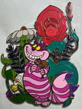 Pin Fantasía 4" Floral Fantasía Cheshire Gato y Flores de Alicia en el País de las Maravillas