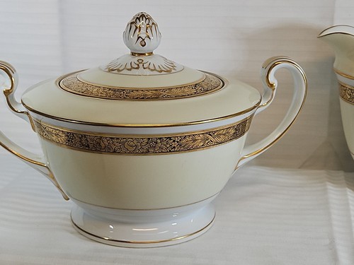 NORITAKE GOLDKIN #4985 CREAMER & COVERED SUGAR BOWL - Picture 6 of 19