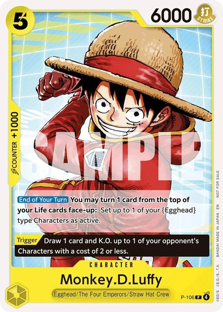 Monkey.D.Luffy P-106 One Piece Promotion Cards for sale | eBay