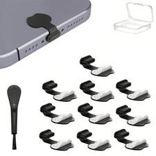 USB C Dust Plug Set 10 Pack Black Type C Dust Covers Anti Dust Protector Caps