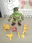 Vintage TMNT Ninja Turtles Figure Raph The Green Beret 1990 Complete