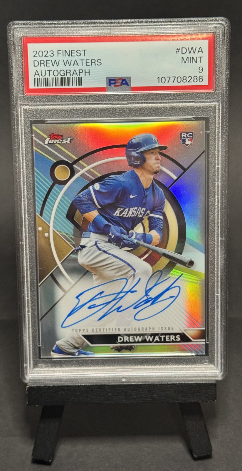 2023 Topps Finest Drew Waters Rookie Autograph PSA 9 MINT #DWA RC Auto