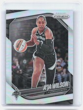 2025 Panini Prizm WNBA #76 A’ja Wilson Silver Prizms Las Vegas Aces