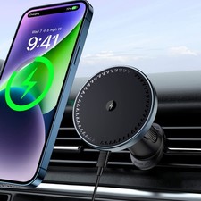 for MagSafe Car Mount Charger, 15W Fast Charging Magnetic Wireless Car Charge...