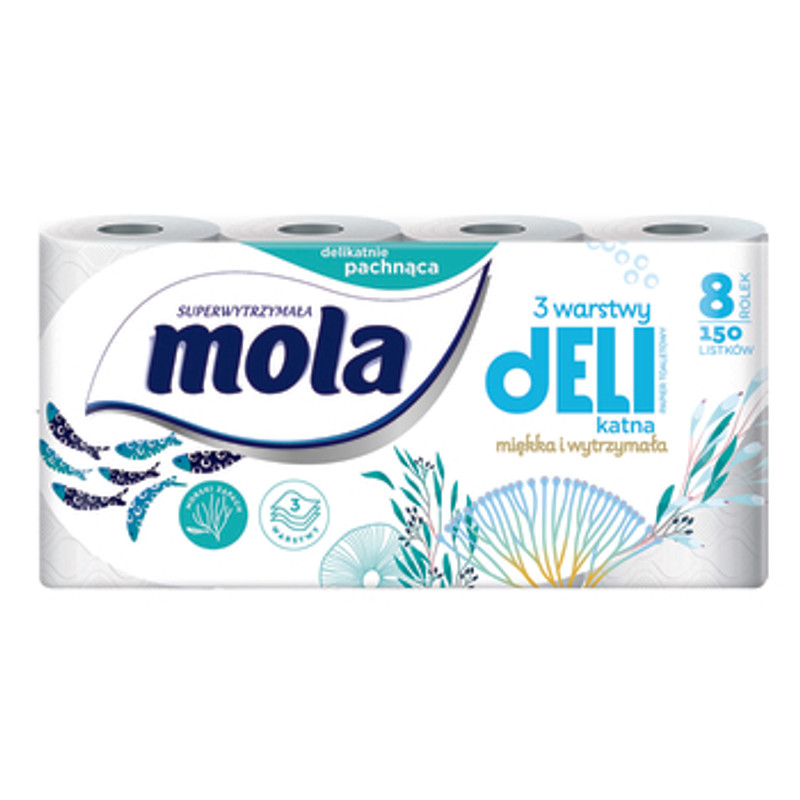 6414301079353 Mola Delikatna Papier toaletowy 8 rolek Mola 3590₽