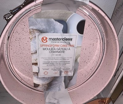 Pink Springform Cake Pan 9 Inches Masterclass Nonstick Pink Bakeware ~ Speckled