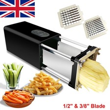 Image of Electric French Fry Cutter Commercial Potato Vegetable Slicer Chopper + 2 Blades