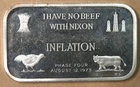 1oz Vintage Silver Art Bar 1973 "I HAVE NO BEEF WITH NIXON" Limited * AvenueCoin