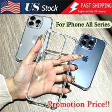 For iPhone 15 14 13 12 11 Pro Max Mini Soft Silicone Clear Cover Shockproof Case