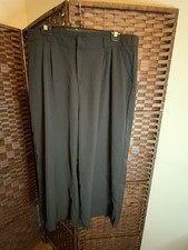 Women Ladies Black Dress Pants Plus Size Pockets, Elastic Back Band Belt Loops