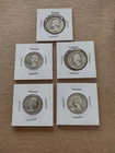 5 coins Washington Quarter 90% Silver 1941-S, 1942, 1945-S, 1947-D, 1949.