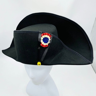 #ad New 2025 Napoleon French Admiral Captains Bicorne Hat Cosplay Woolen Cap Props $39.85