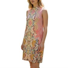 Melissa Paige Boho Peach Patterned Sheath Dress