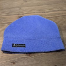 Columbia Youth Blue Fleece Beanie S/M Logo Accent Winter Hat