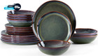 18PCS Dinnerware Sets for 6, Stoneware Plates and Bowls Dish Set
