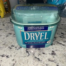 Vintage DRYEL Dry Clean Pielęgnacja tkanin Zestaw startowy Oryginalny turkusowy kanister (2002)