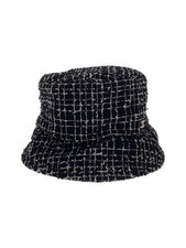 Hat Bucket S Cotton BLK Women's Coco Mark Tweed With Tags Used