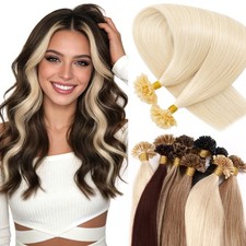 AAAAA Keratin Fusion Nail U Tip Human Hair Extensions 100 Remy Hair Pre Bonded
