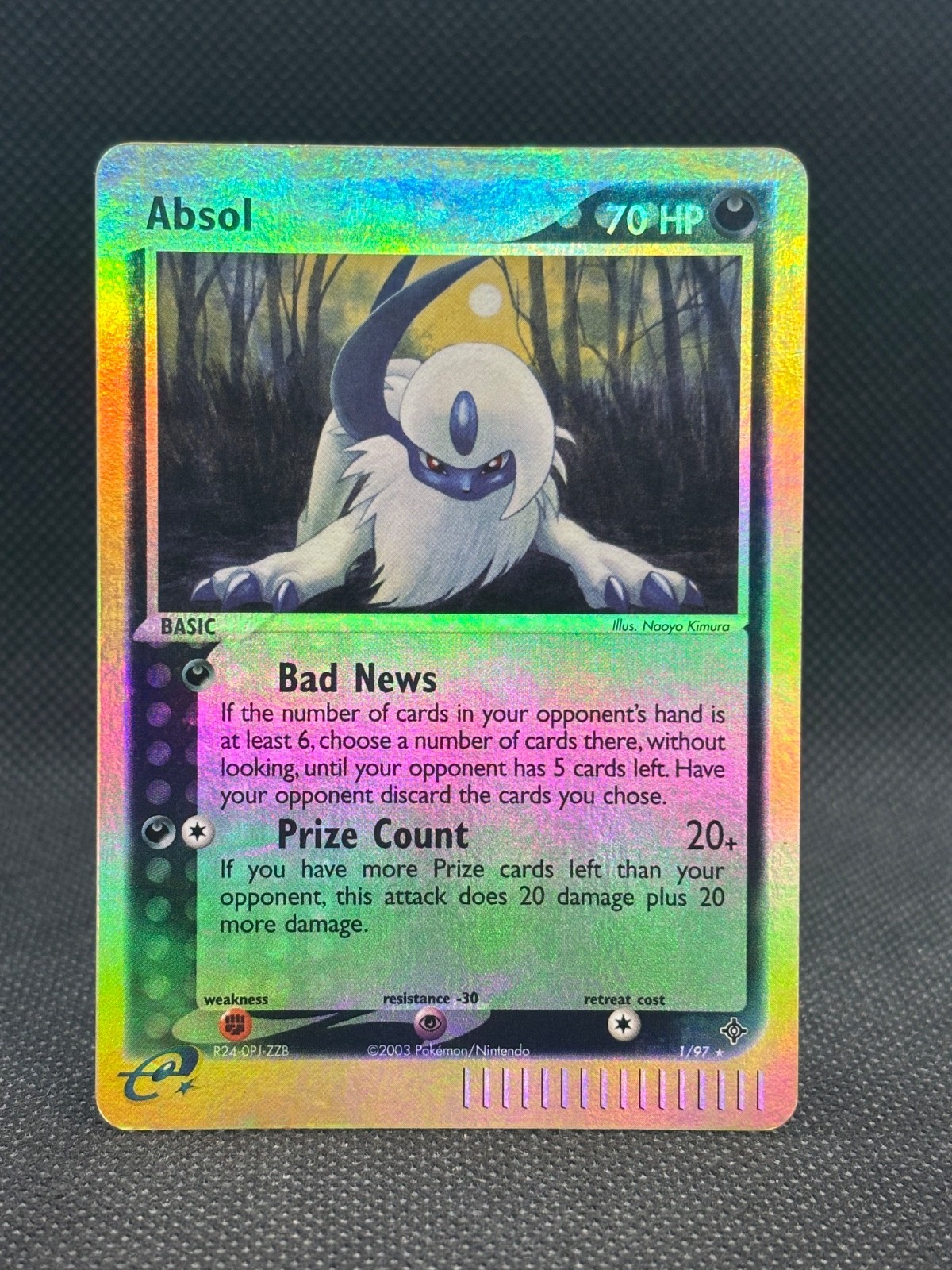 2003 Pokemon TCG Card Nintendo Absol 1/97 EX Dragon Reverse Holo